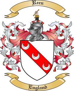 Reen Family Crest from England