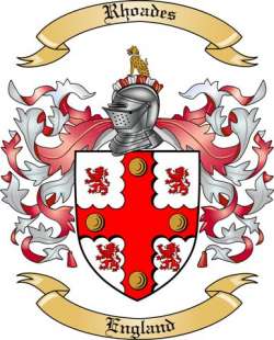 Rhoades Family Crest from England