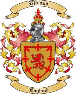 Ridland Family Crest from England