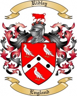 Ridley Family Crest from England