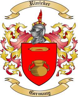 Rinicker Family Crest from Germany