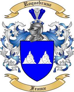 Roquebrune Family Crest from France