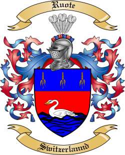 Ruote Family Crest from Switzelannd