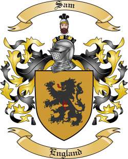 Sam Family Crest from England