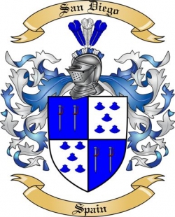San Diego Family Crest from Spain