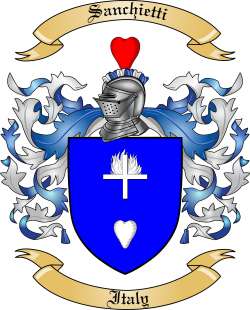Sanchietti Family Crest from Italy