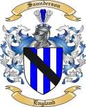 Saunderson Family Crest from England