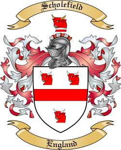 Scholefield Family Crest from England