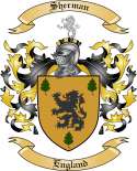 Sherman Family Crest from England