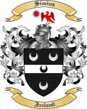 Simins Family Crest from Ireland