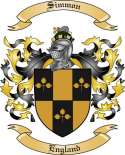 Simmon Family Crest from England