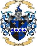 Simms Family Crest from England