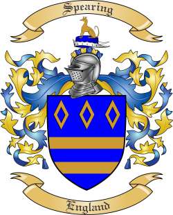 Spearing Family Crest from England
