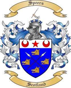 Speers Family Crest from Scotland