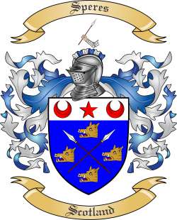 Speres Family Crest from Scotland
