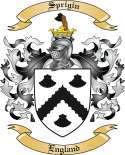 Sprigin Family Crest from England