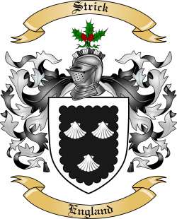 Strick Family Crest from England
