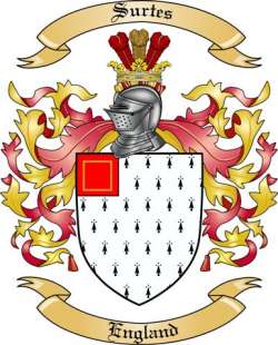 Surtes Family Crest from England
