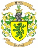 Suton Family Crest from England