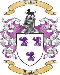 Talbot Family Crest from England