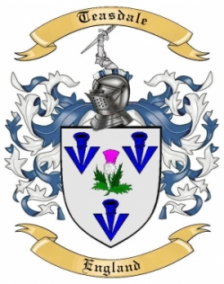 Teasdale Family Crest from England
