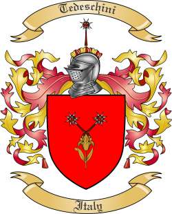 Tedeschini Family Crest from Italy