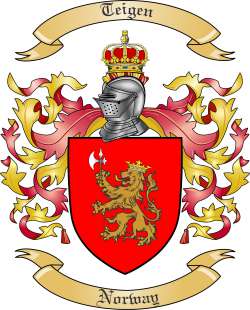 Teigen Family Crest from Norway