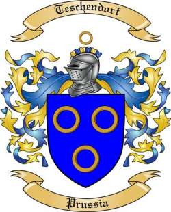 Teschendorf Family Crest from Prussia