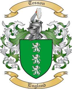 Tesson Family Crest from England