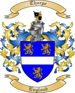 Thorpe Family Crest from England