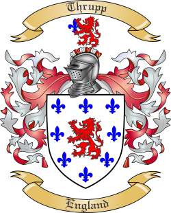 Thrupp Family Crest from England