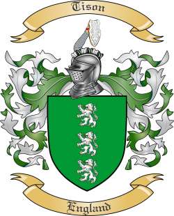 Tison Family Crest from England