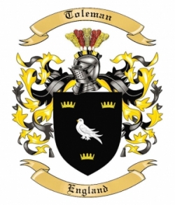 Toleman Family Crest from England