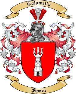 Tolomella Family Crest from Spain