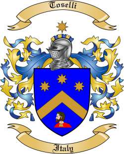 Toselli Family Crest from Italy