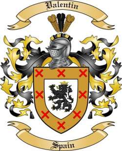 Valentin Family Crest from Spain