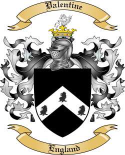 Valentine Family Crest from England