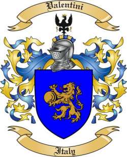Valentini Family Crest from Italy