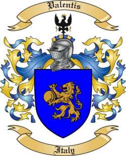 Valentis Family Crest from Italy