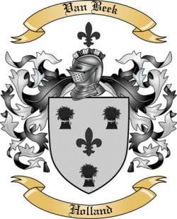 Van Beek Family Crest from Holland