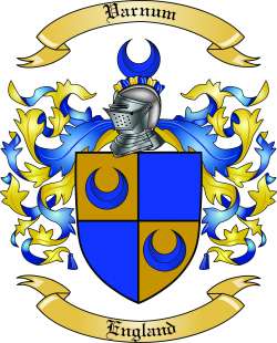 Varnum Family Crest from England