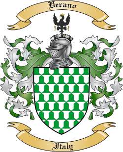 Verano Family Crest from Italy