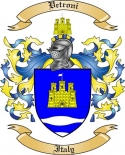 Vetroni Family Crest from Italy