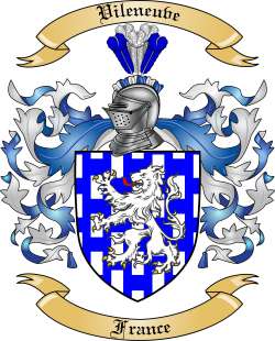 Vileneuve Family Crest from France