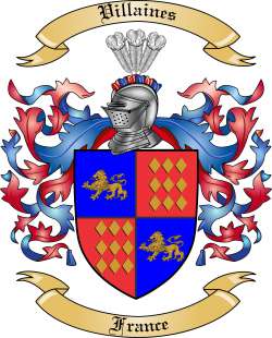 Villaines Family Crest from France