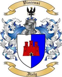 Vincensi Family Crest from Italy