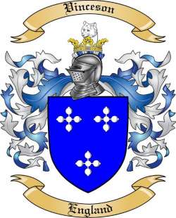 Vinceson Family Crest from England