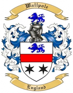 Wallpole Family Crest from England