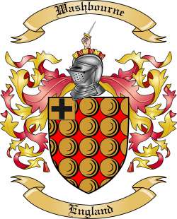 Washbourne Family Crest from England