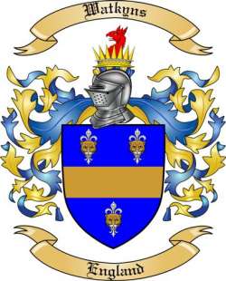 Watkyns Family Crest from England